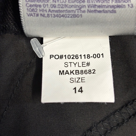 NYDJ Marilyn Trouser Black Stretch Linen Blend Pants 14 - Picture 9 of 12